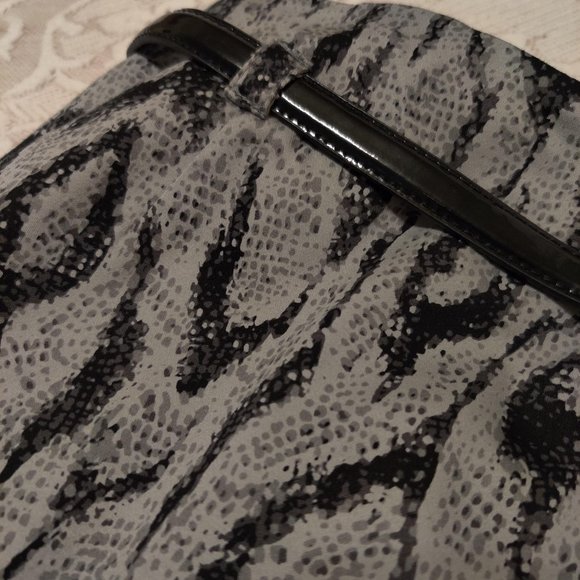 Apt 9 Animal Print High Waist Pencil Skirt Belt Silver Gray Black Womens 4 S - Picture 3 of 8